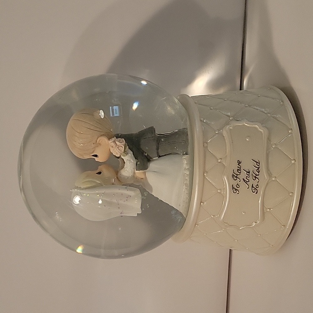 Precious Moments musical wedding snowglobe.